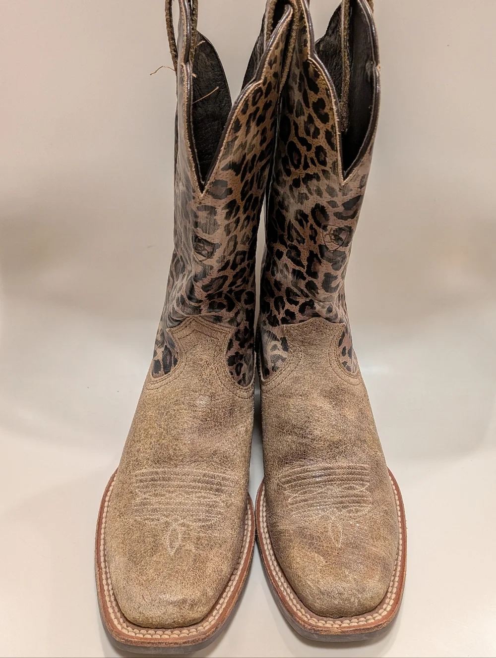 Ariat Legend Leopard Print Western Boots in Brown and Tan - Picture 4 of 11